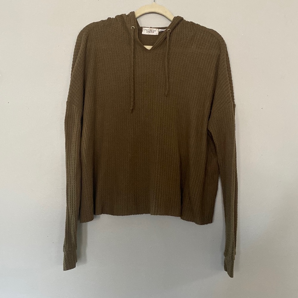 Out From Under - Urban Outfitters Moss Green Hooded Pullover